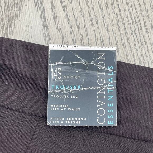 Covington Sz 14 Short Brown Classic Trouser Dress Pants Wide Leg Flat Front NWT - Picture 5 of 9